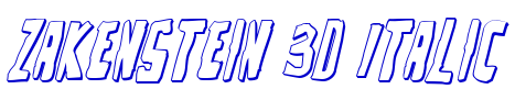 Zakenstein 3D Italic Schriftart